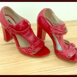 Cherry 🍒 Red ETRO 4” Block Heels